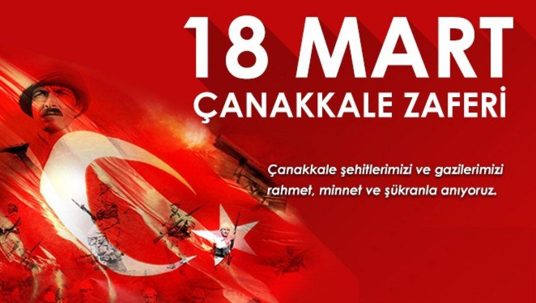 İlçe Milli Eğitim Müdürümüz Sn. Mustafa ÖZENin 18 Mart Çanakkale Zaferi ve Şehitleri Anma Günü Mesajı.