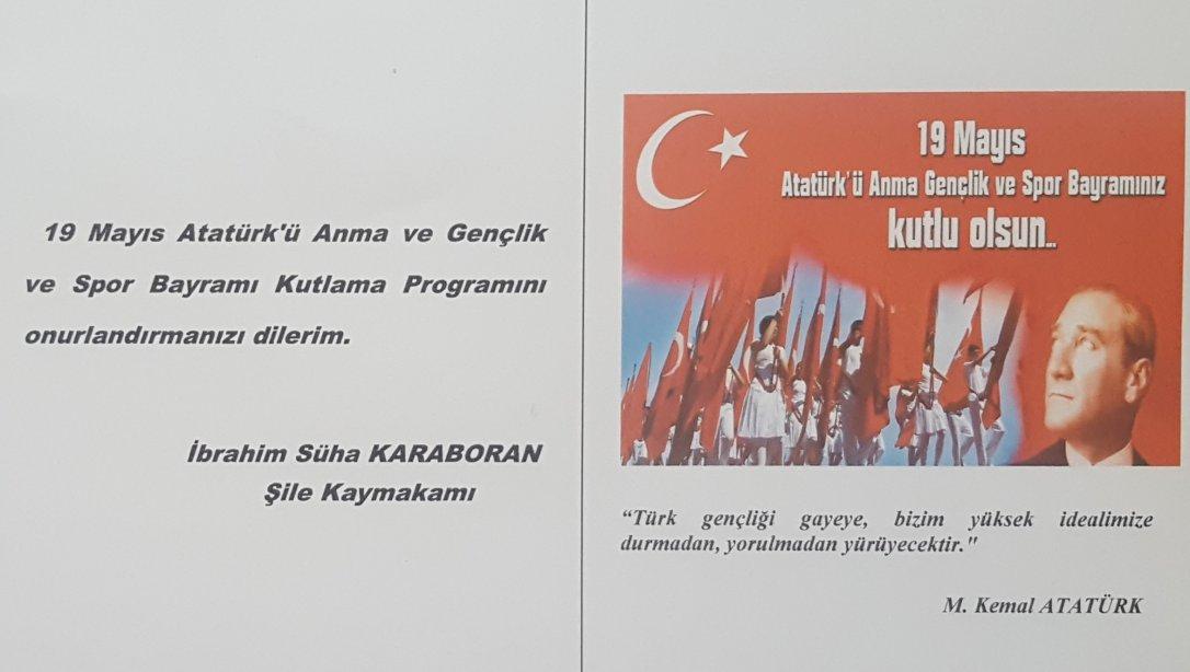 19 Mayıs Atatürk'ü Anma Spor ve Gençlik Bayramı Programı 